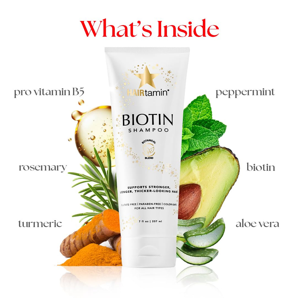 HAIRtamin Biotin Shampoo safe for color-treated hair and gentle care