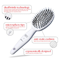 Hairtamin Miracle Brush close up bristles highlight anti-static technology