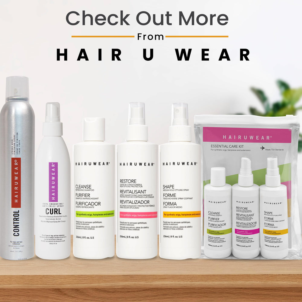 HairUWear routine closeup ready-to-use wig maintenance set