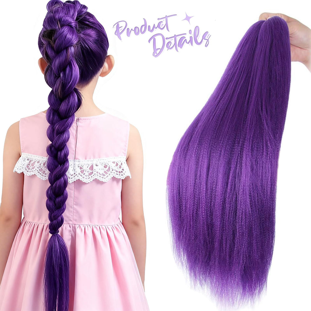 HAITOO purple braiding hair 3-pack display with versatile length options