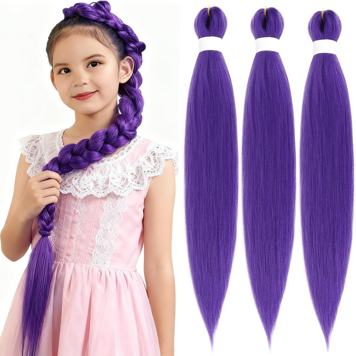 HAITOO purple braiding hair closeup shows soft texture ideal for seamless extensions