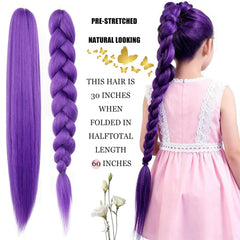 HAITOO purple braiding hair crochet installation showing quick, tangle-free prep