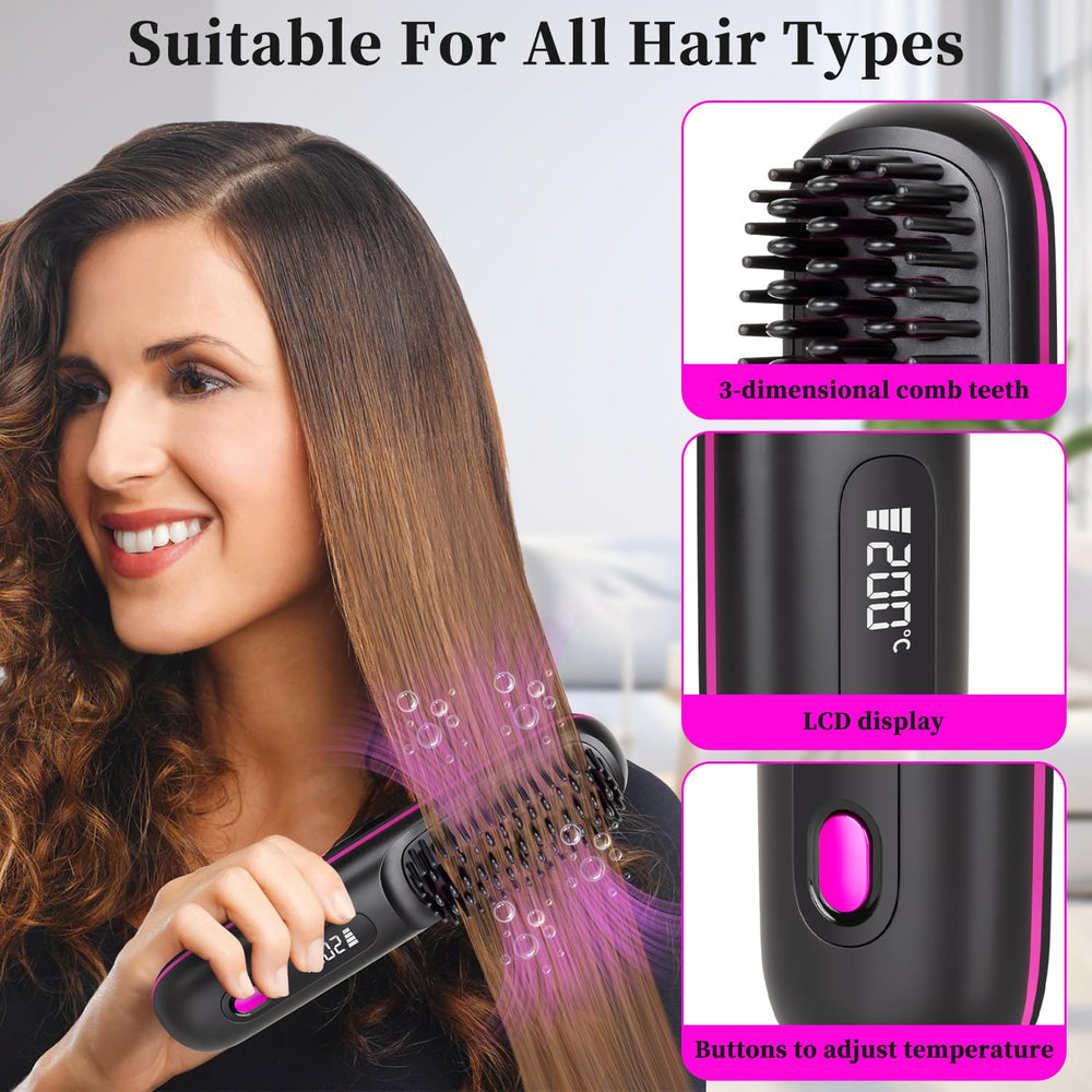HAJIFGH Go Brush Pro showing three heat settings for tailored hair types.