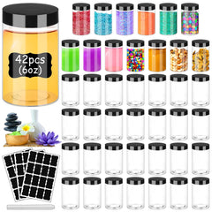 Hajoyful 6oz plastic jar with clear lids shows leak-proof design for travel