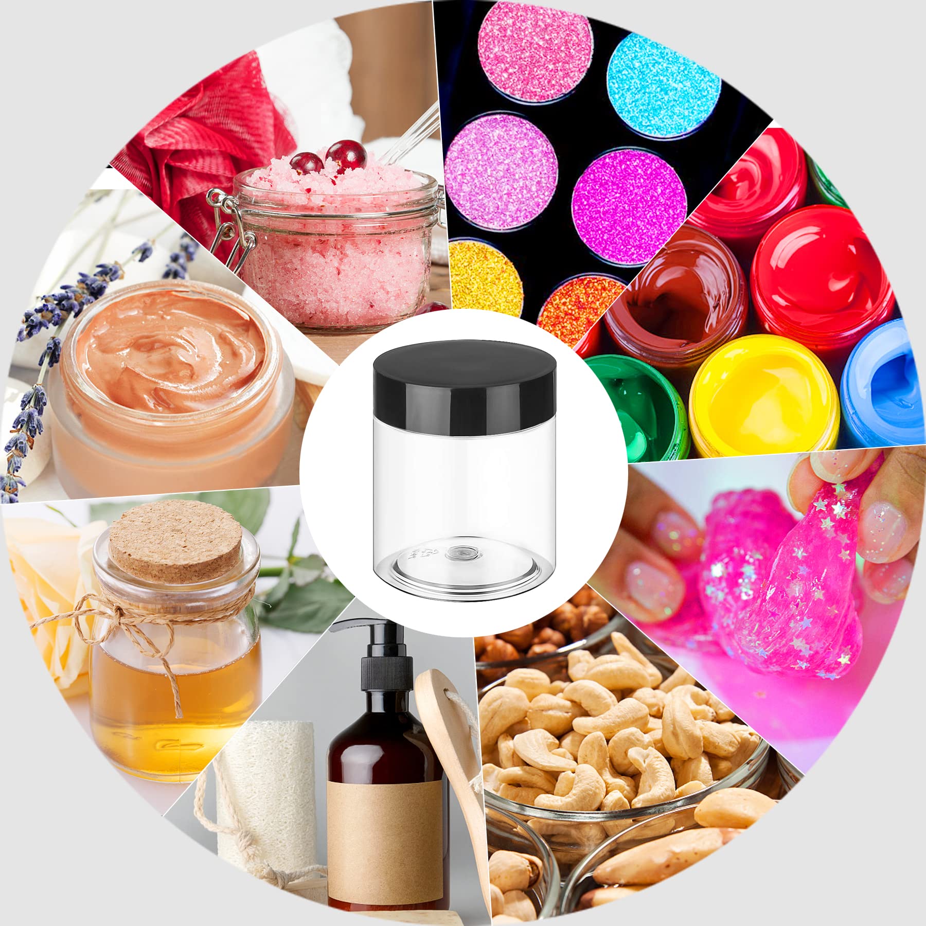 Hajoyful leak-proof jar with black lid keeps liquids secure during travel.