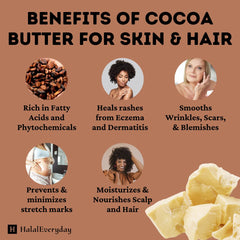 HalalEveryDay cocoa butter chunks in resealable bag for easy moisturization