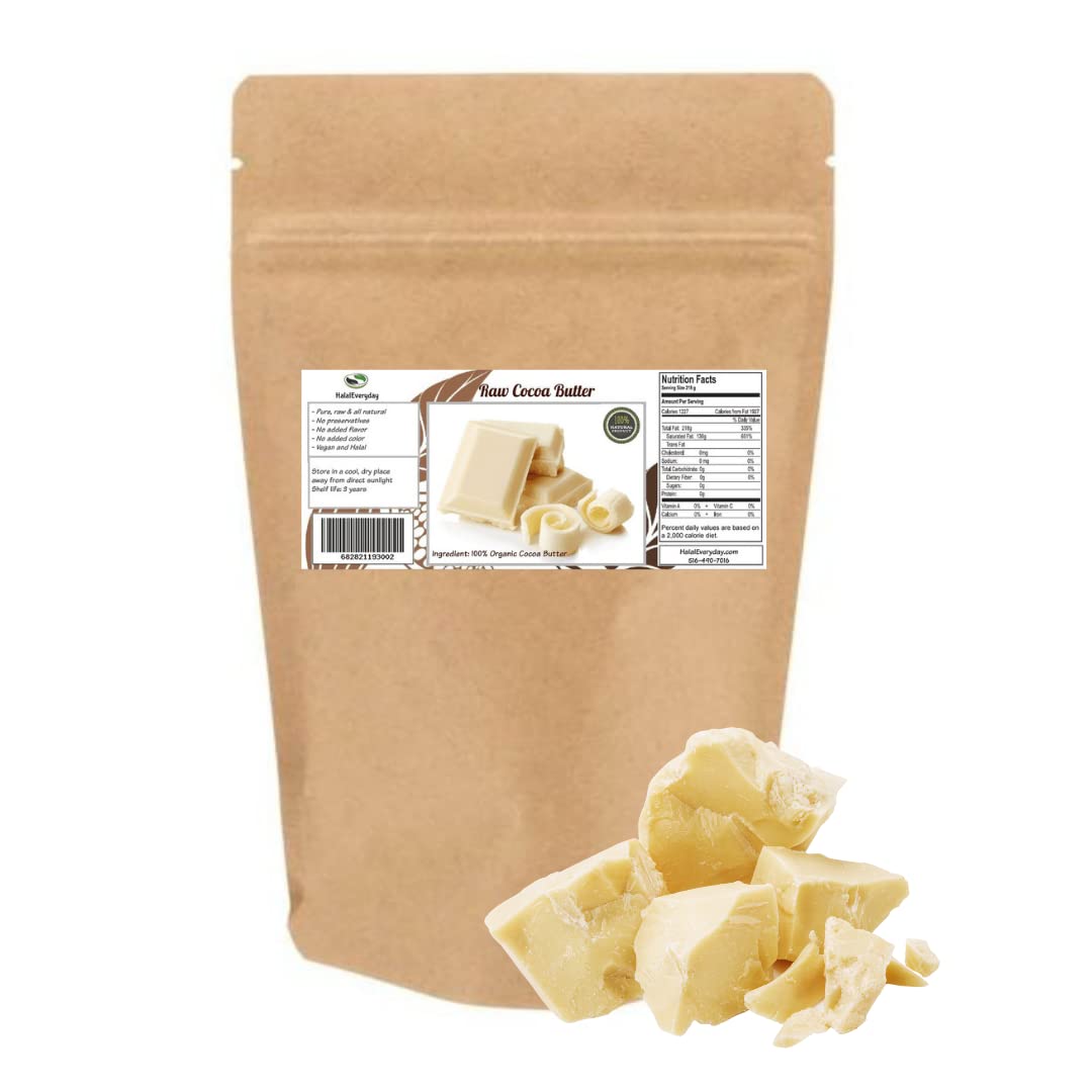 HalalEveryDay Ecuadorian cocoa butter block close-up showing natural aroma for moisturizing skin