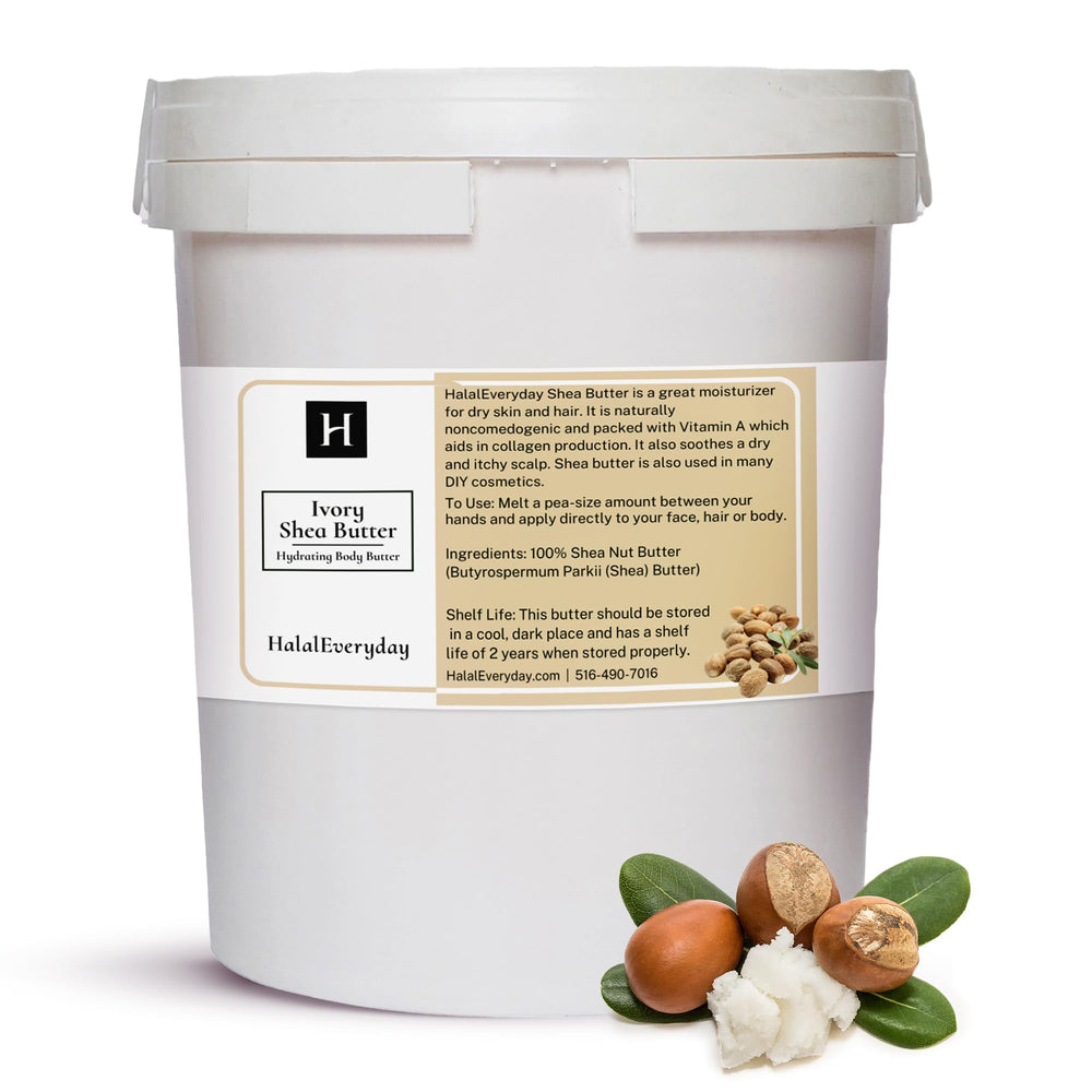HalalEveryDay ivory shea butter 28oz—rich moisture for dry skin.