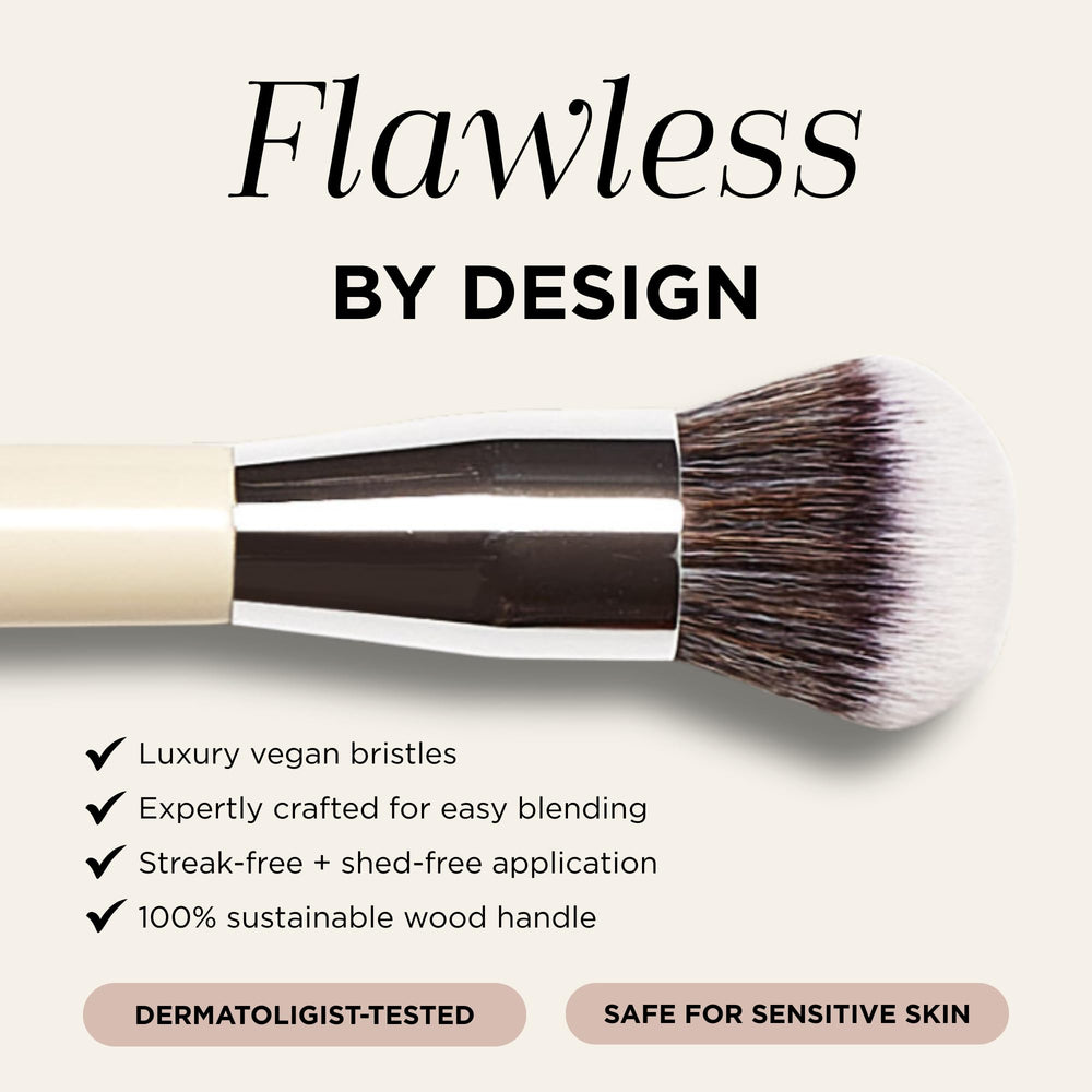 HALEYS Kabuki blush-bronzer-multiuse blends colors smoothly for contour and glow