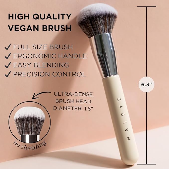 HALEYS Kabuki cream foundation-application creates soft, even layers
