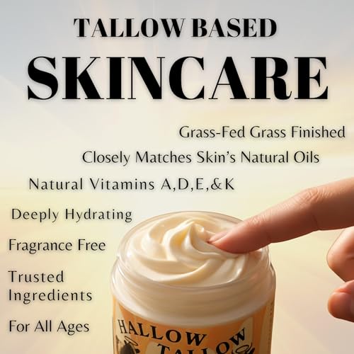 Hallow Naturals whipped tallow moisturizer texture swirl highlights lightweight hydration