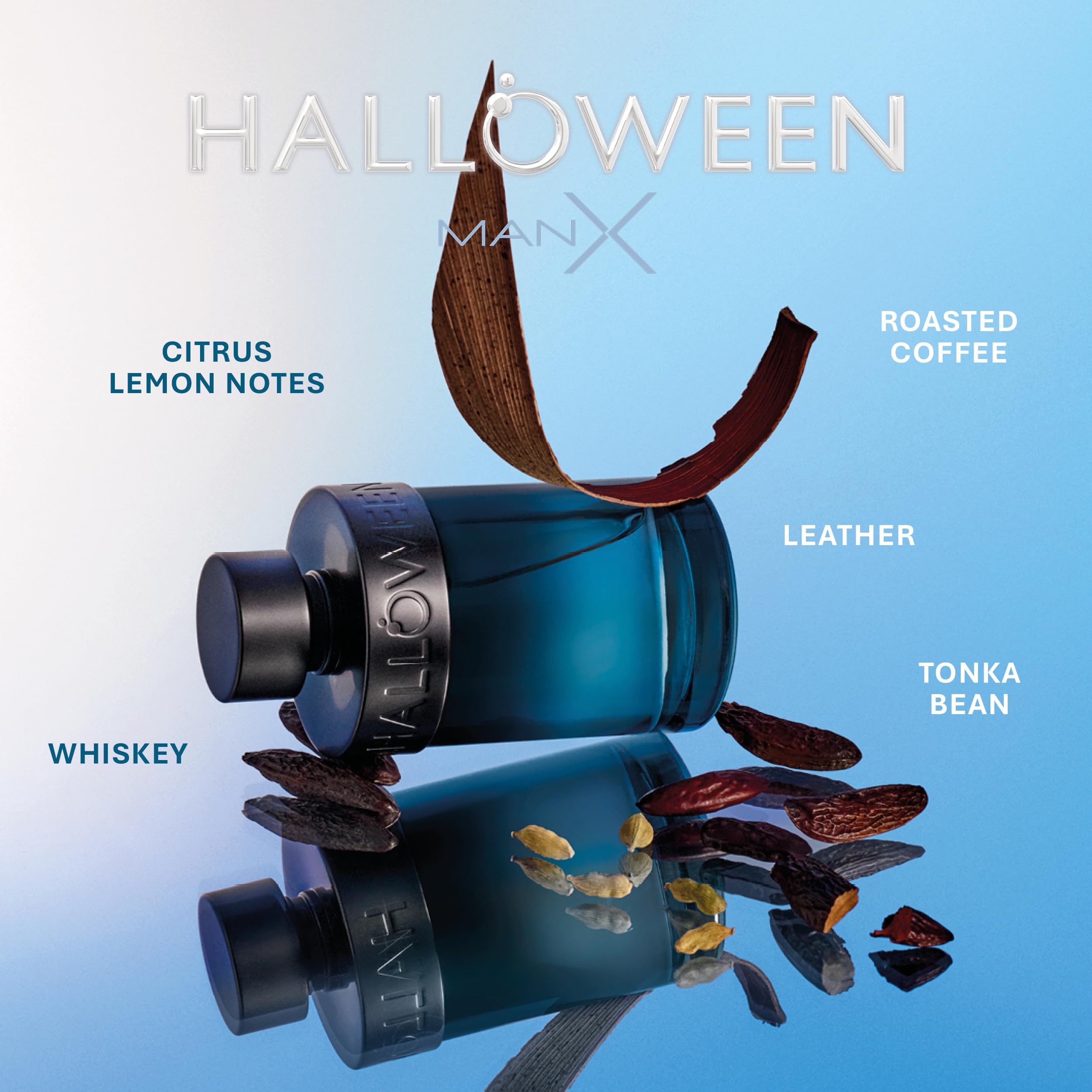 Halloween Man X sandalwood-base frame emphasizes depth and longevity of the fragrance.