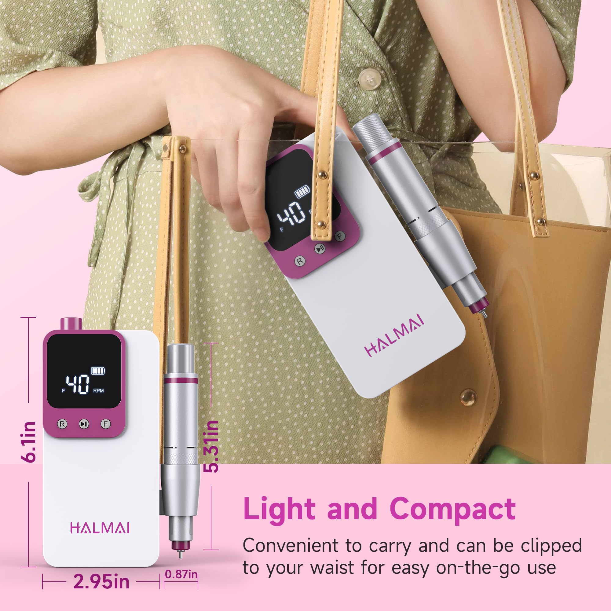 Halmai pause function enables controlled starts and stops during nail work