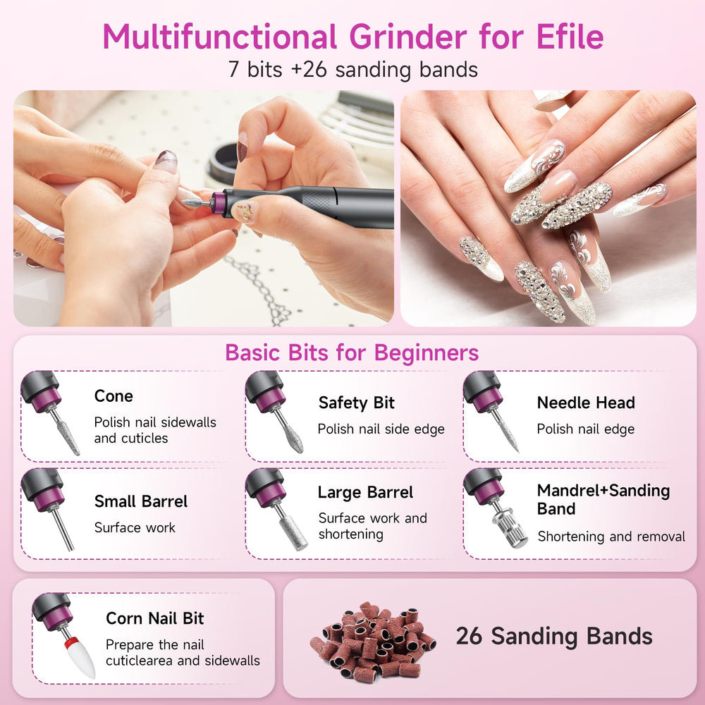 Halmai portable nail kit with carry-friendly case and cordless design