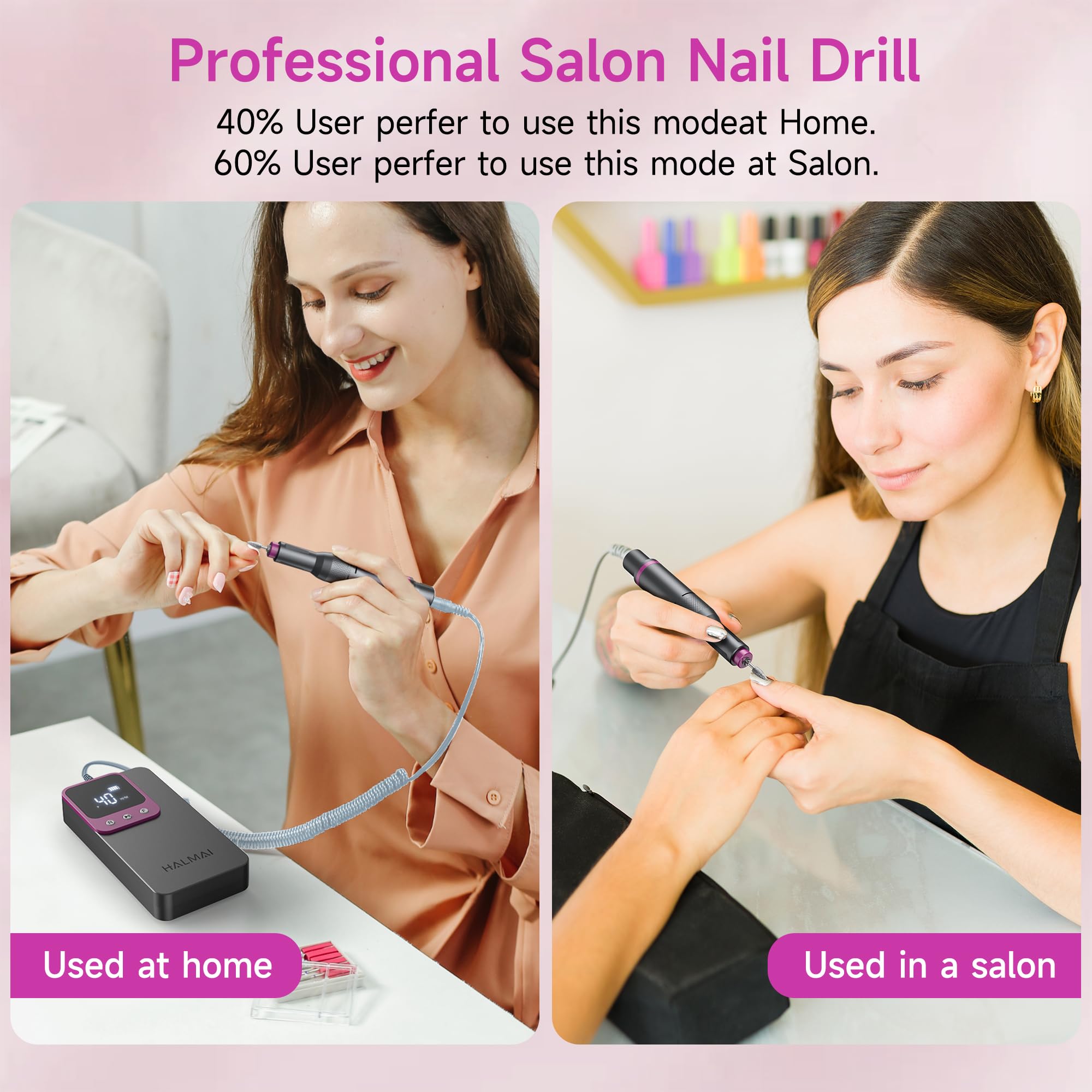 Halmai HMC320 low-heat operation for comfortable manicure sessions