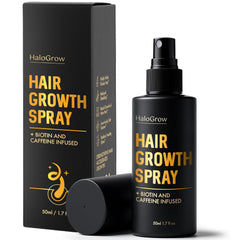 HALOGROW hair-growth-serum-spray-bottle shows targeted scalp delivery for fuller-looking, shinier hair.