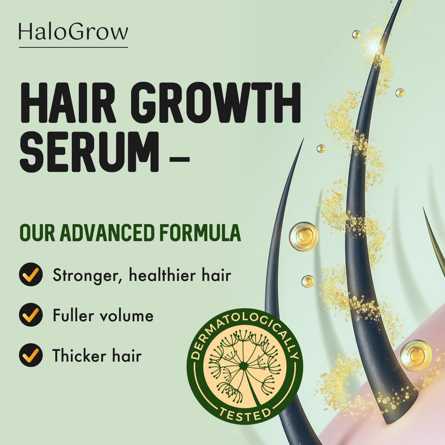 HALOGROW precision-spray-application highlights exact application to thinning areas for efficiency.