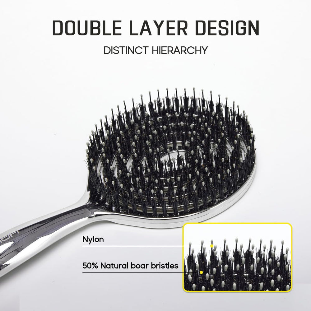 HALOVIDA Hair Brush double-layer bristles detangle gently and reduce static