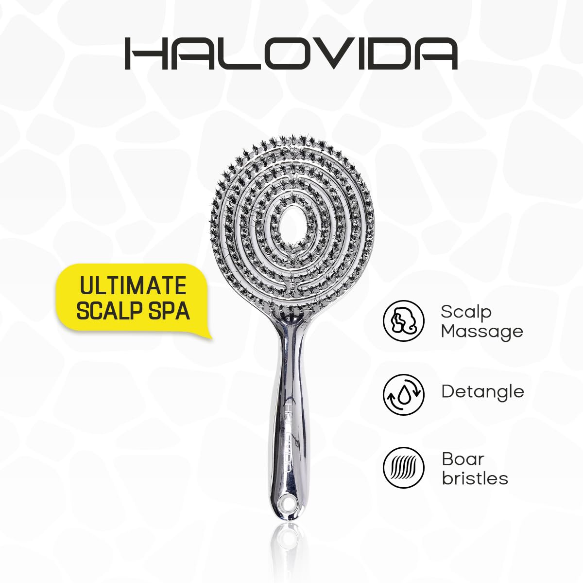 HALOVIDA Frizz-control brush distributes scalp oil for smoother hair