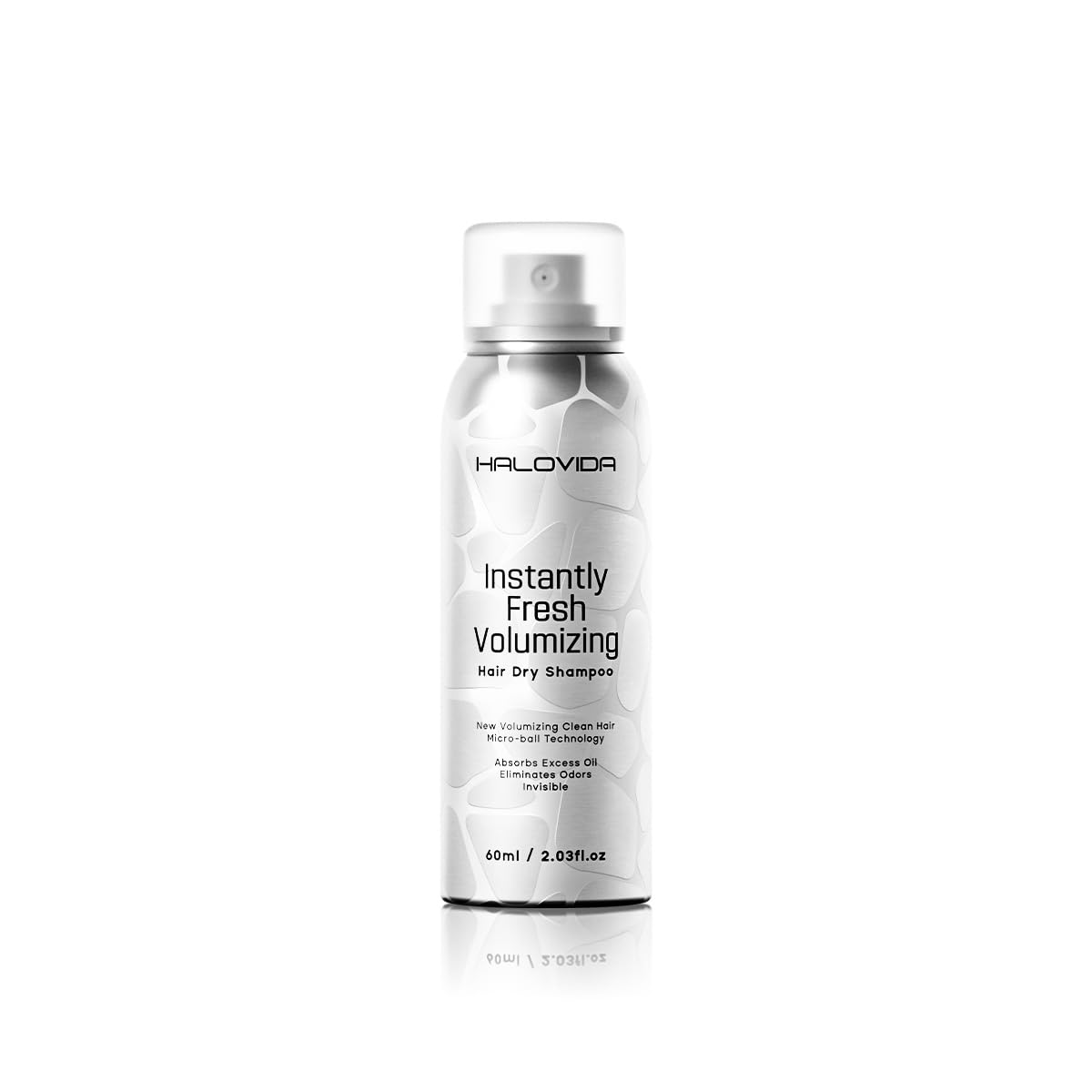 HALOVIDA instant fresh dry shampoo bottle for travel-size refresh.