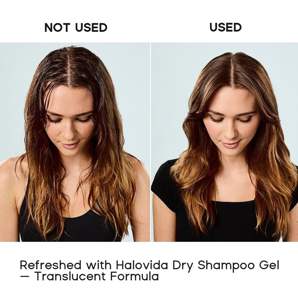 HALOVIDA invisible formula close-up demonstrates residue-free finish.