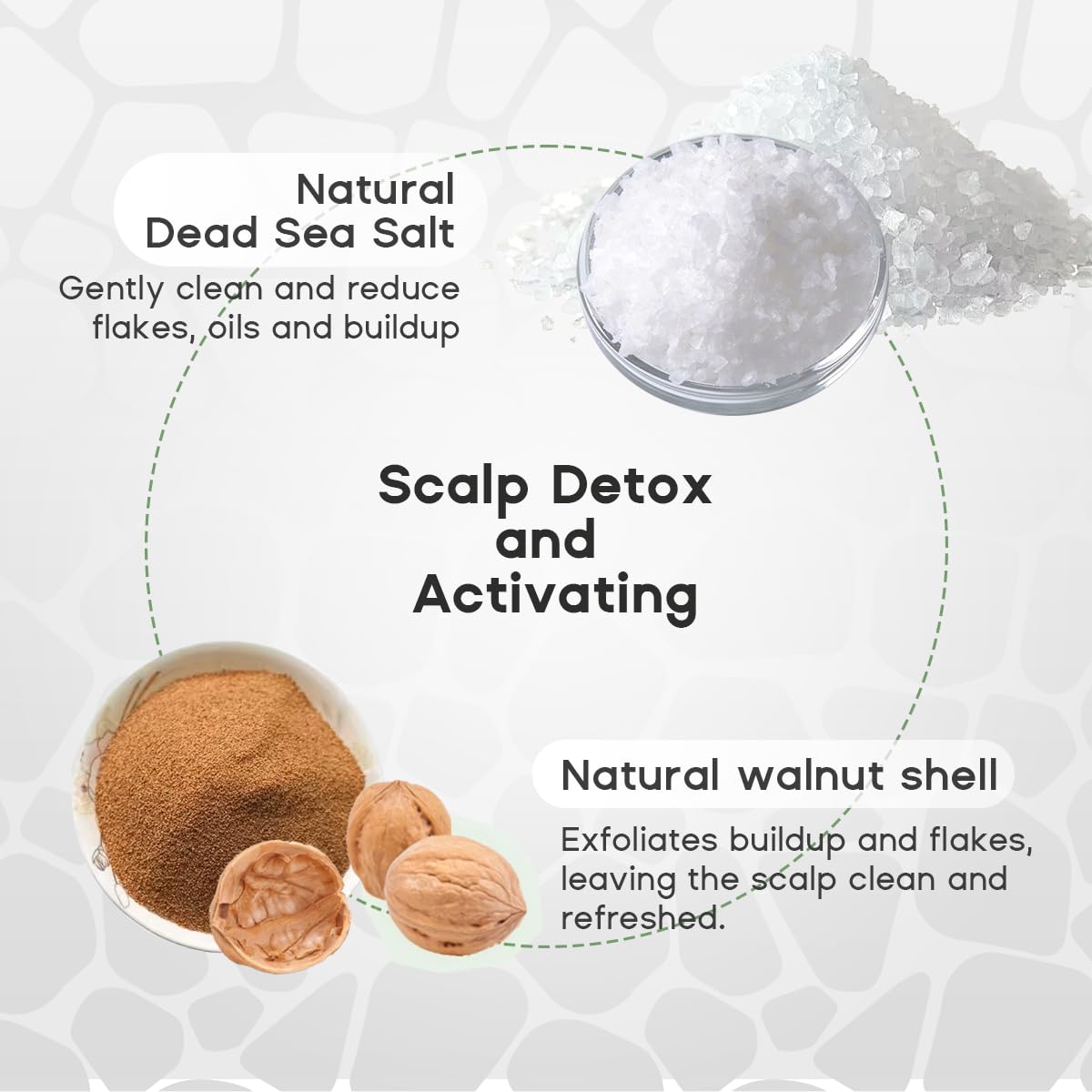 Walnut shell powder visible in HALOVIDA scrub for pore refinement
