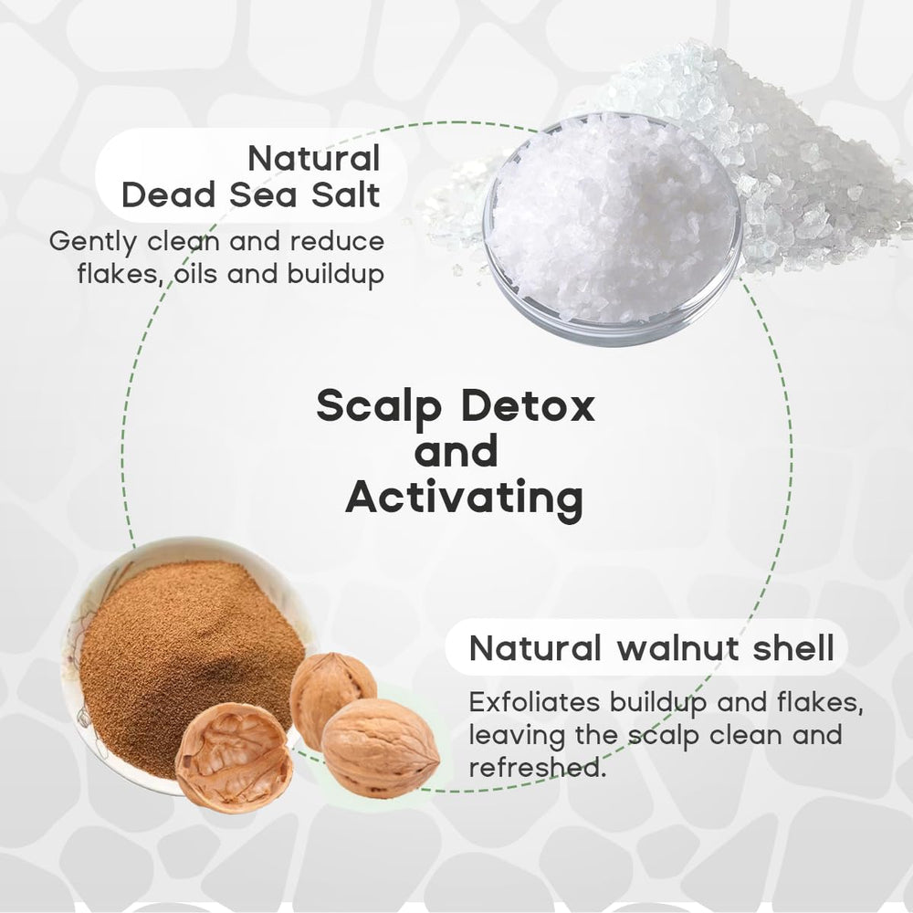 Walnut shell powder visible in HALOVIDA scrub for pore refinement