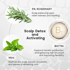 Close-up of rosemary, mint, and walnut shell powder for purifying cleanse