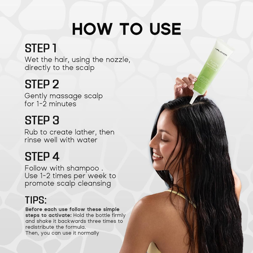 HALOVIDA scalp scrub fits into weekly routine for balanced scalp and fuller hair