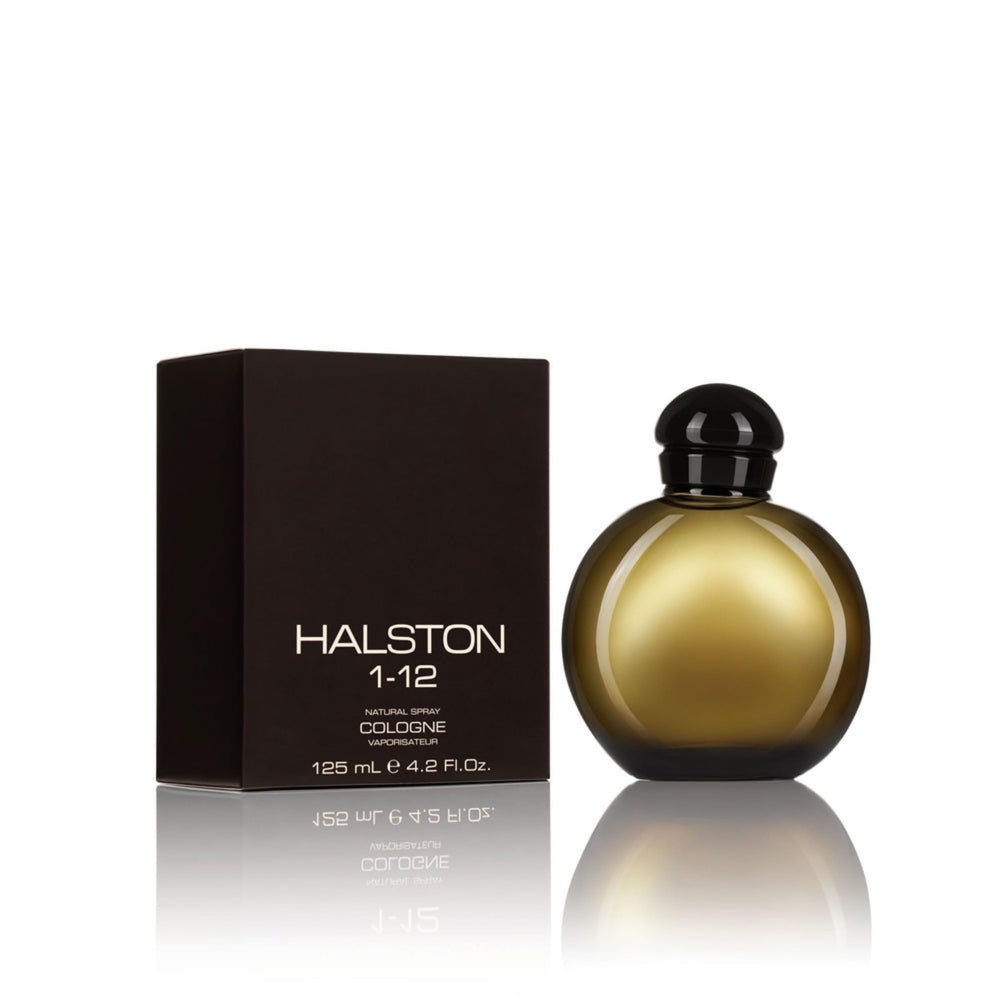 Halston 1-12 bottle closeup showing sleek design for everyday wear