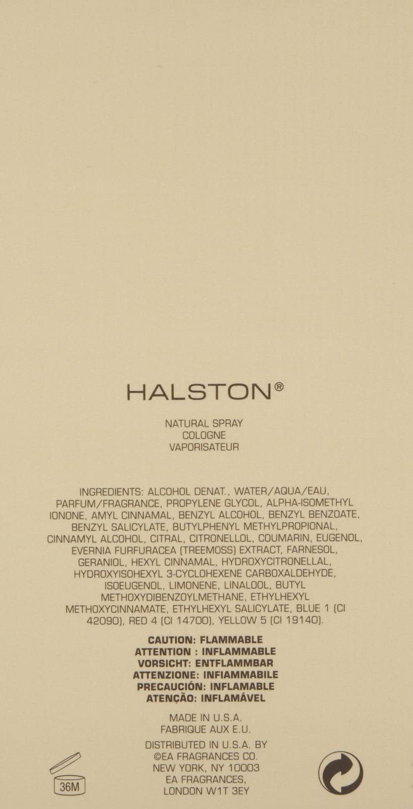 Halston women's cologne 3-4oz spray, travel-friendly size