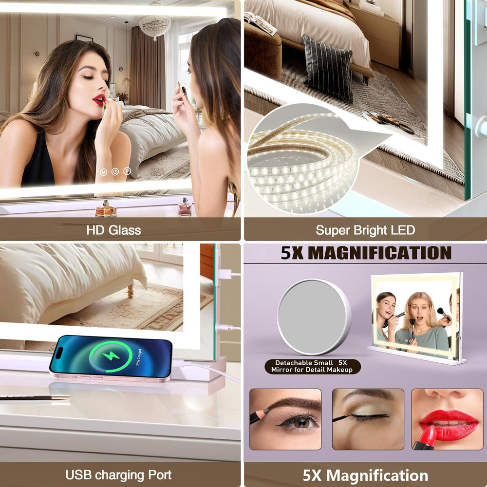 Halumao mirror packaged contents show accessories and cleaning cloth included