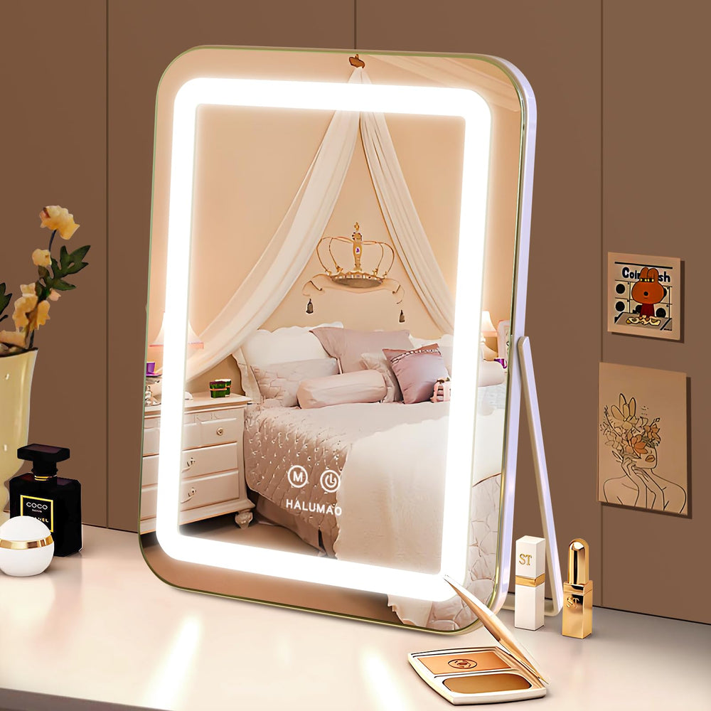 Halumao vanity mirror 360-degree rotation for flexible angles