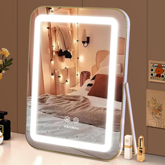Halumao vanity mirror with lights, front view for makeup application