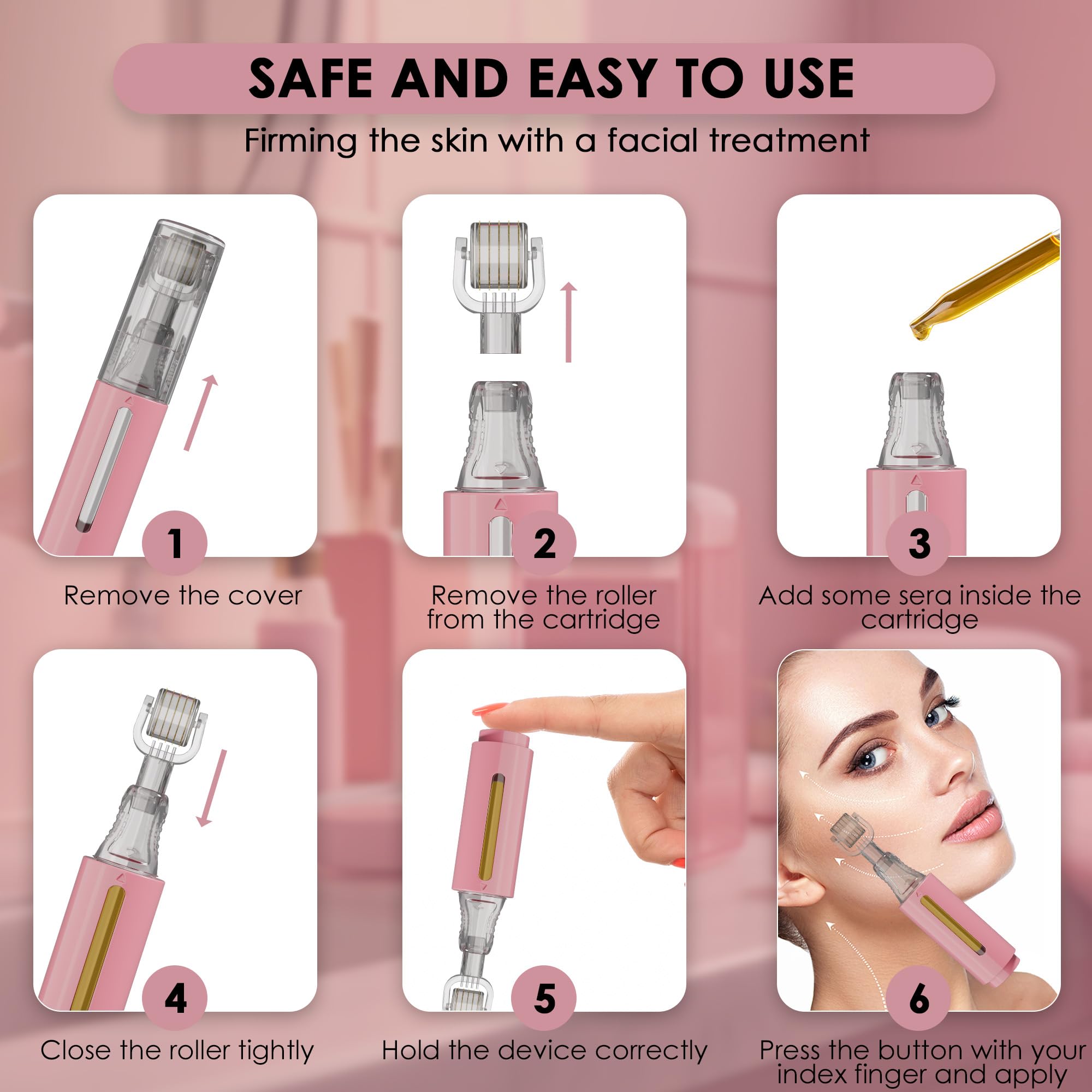 HAMINOS derma-roller-lips targets lip care with precise micro-rolling action.