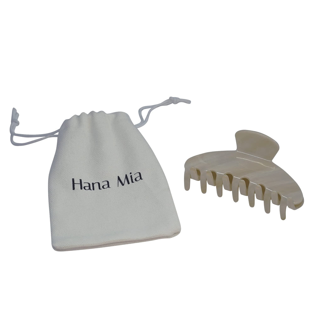 Hana Mia creme hair clip mini bun for chic buns that stay in place