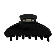 Hana Mia large black acetate clip with strong hold for thick hair.