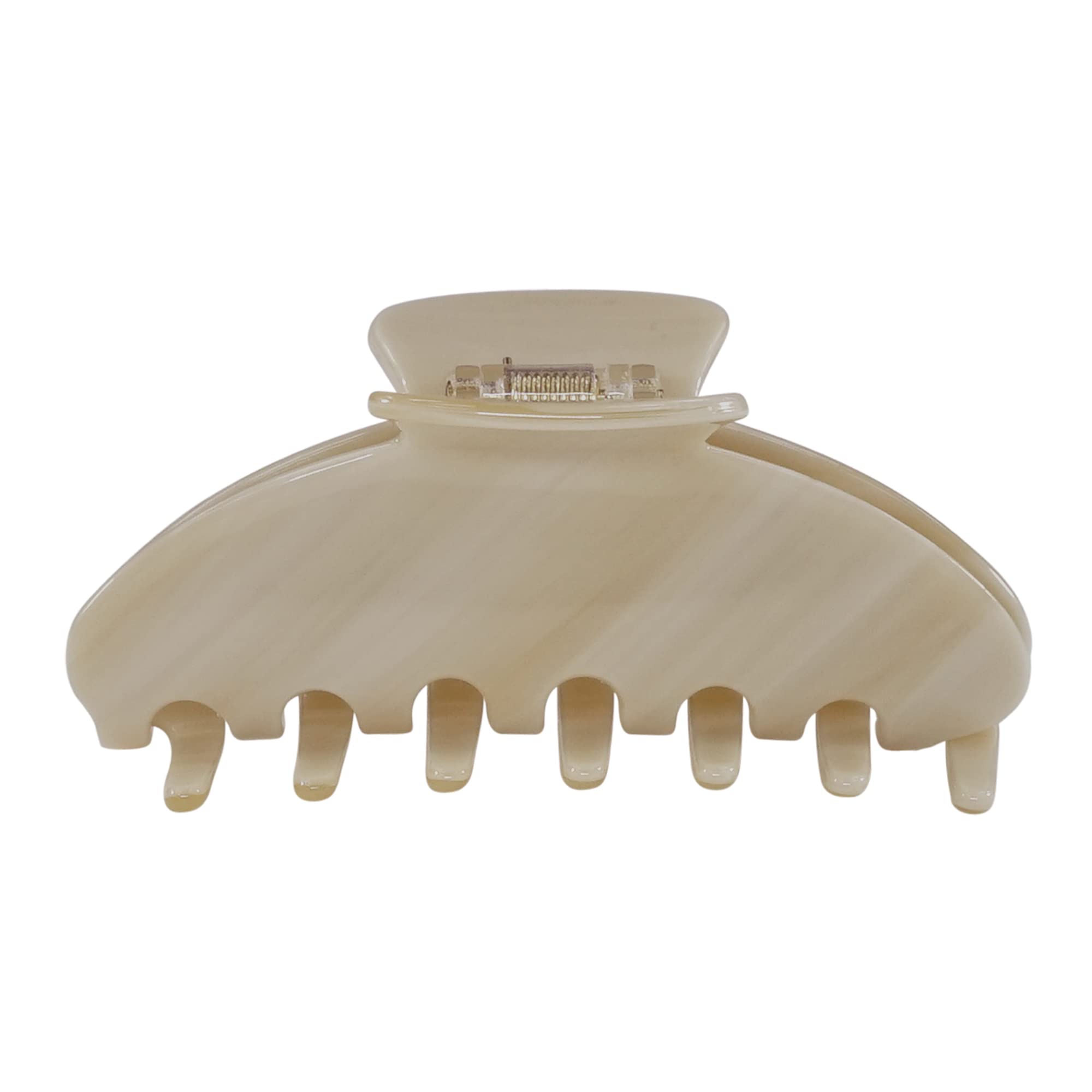 Hana Mia premium acetate hair claws creme clip closeup shows smooth finish for everyday wear