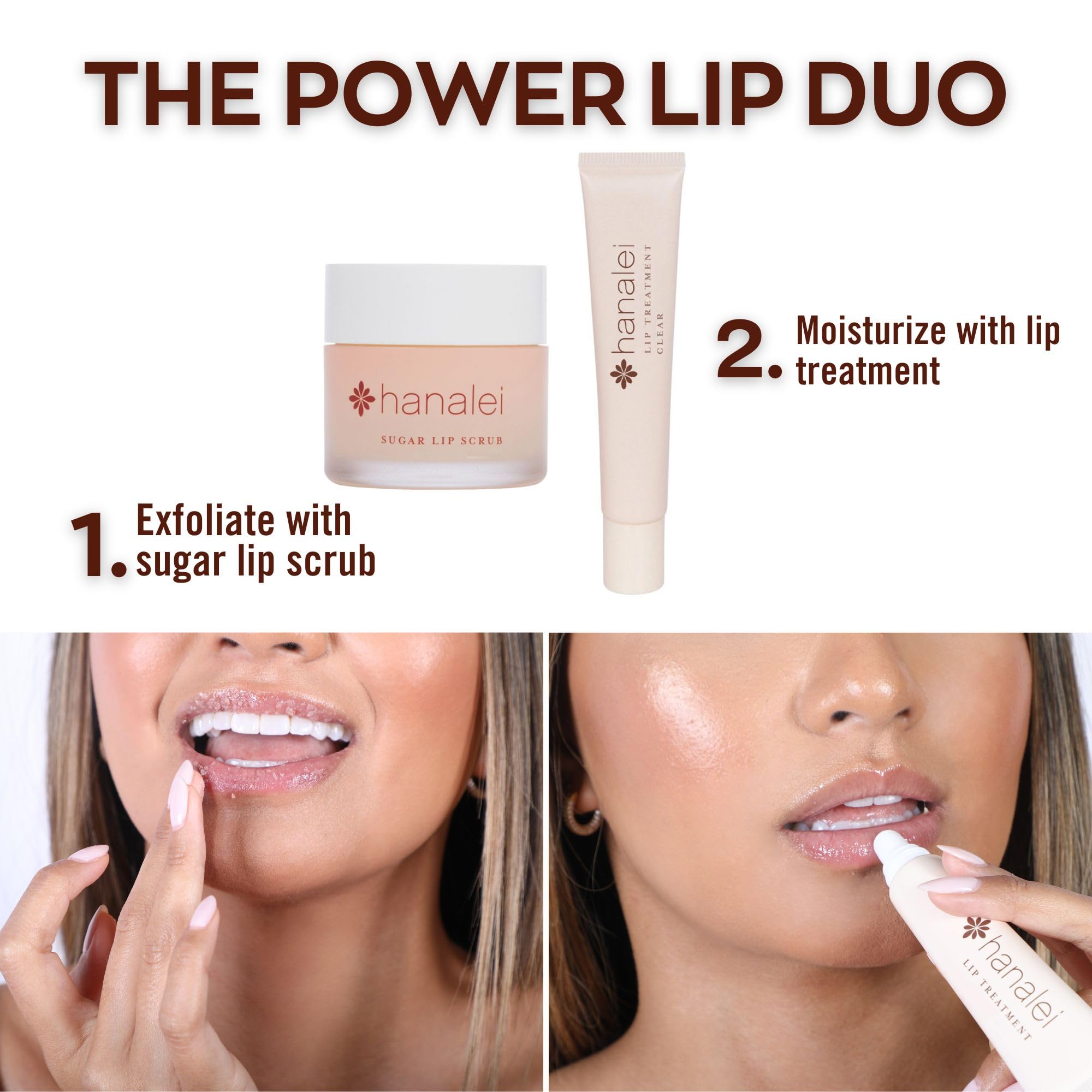 Hanalei 22g lip scrub tube with product label.
