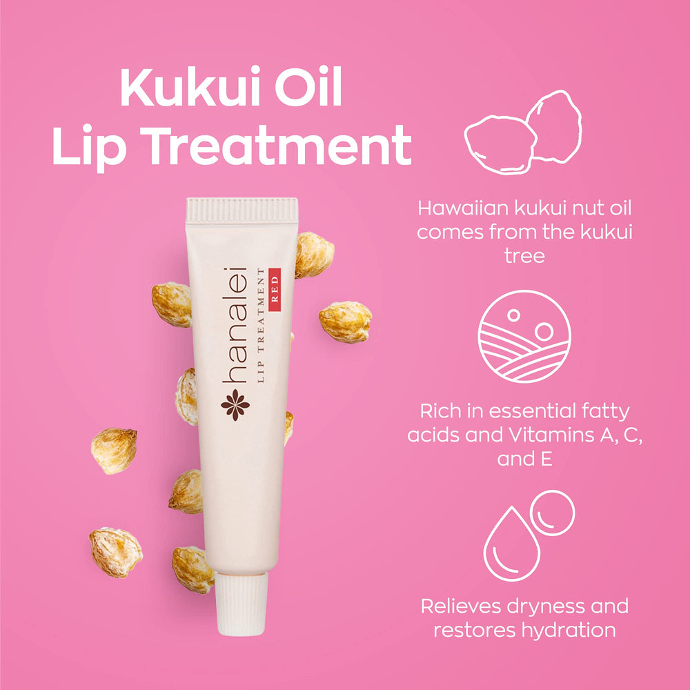 Hanalei Hydrating Lip Treatment Balm kukui oil ingredient close-up signaling nourishing care