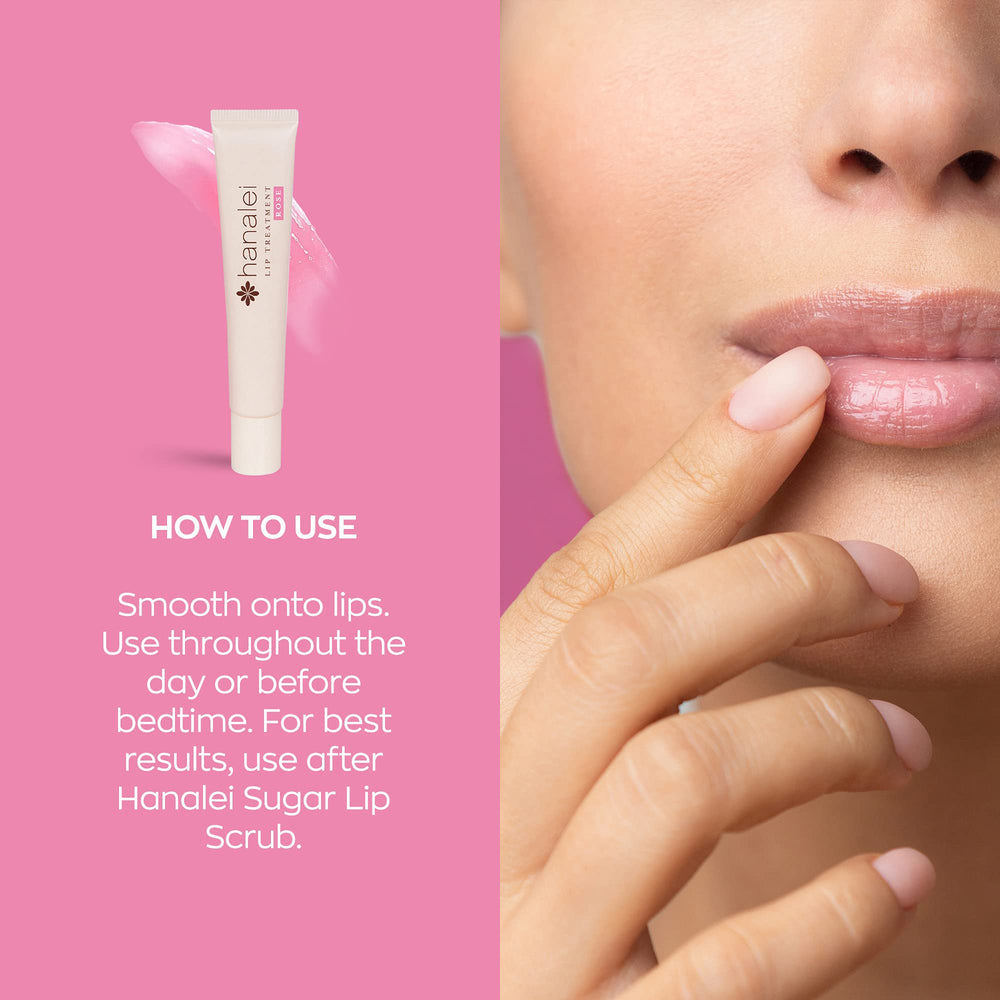 Hanalei Hydrating Lip Treatment Balm shea butter grapeseed oil blend on lips