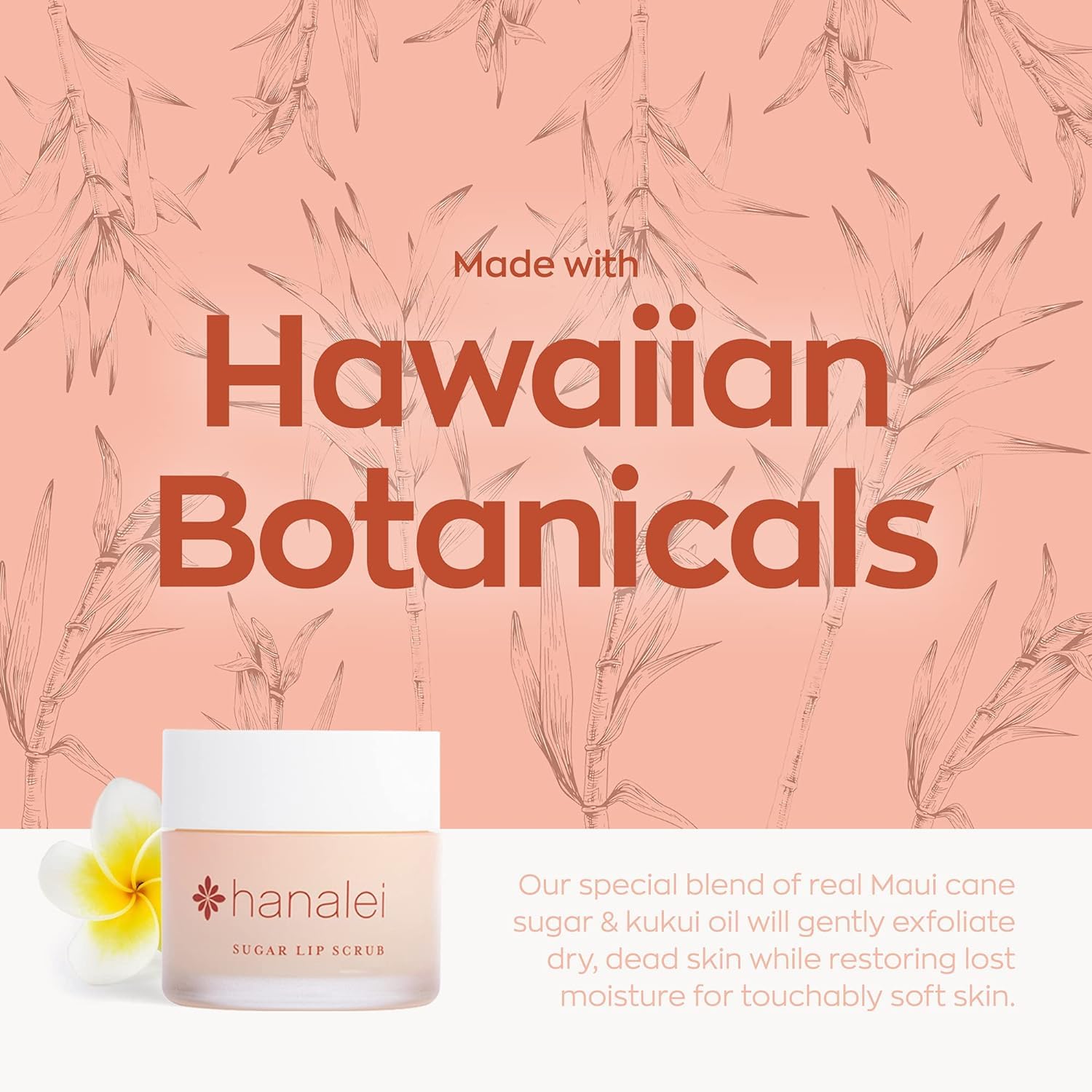 Hanalei kukui oil hydration closeup emphasizes lip moisture.