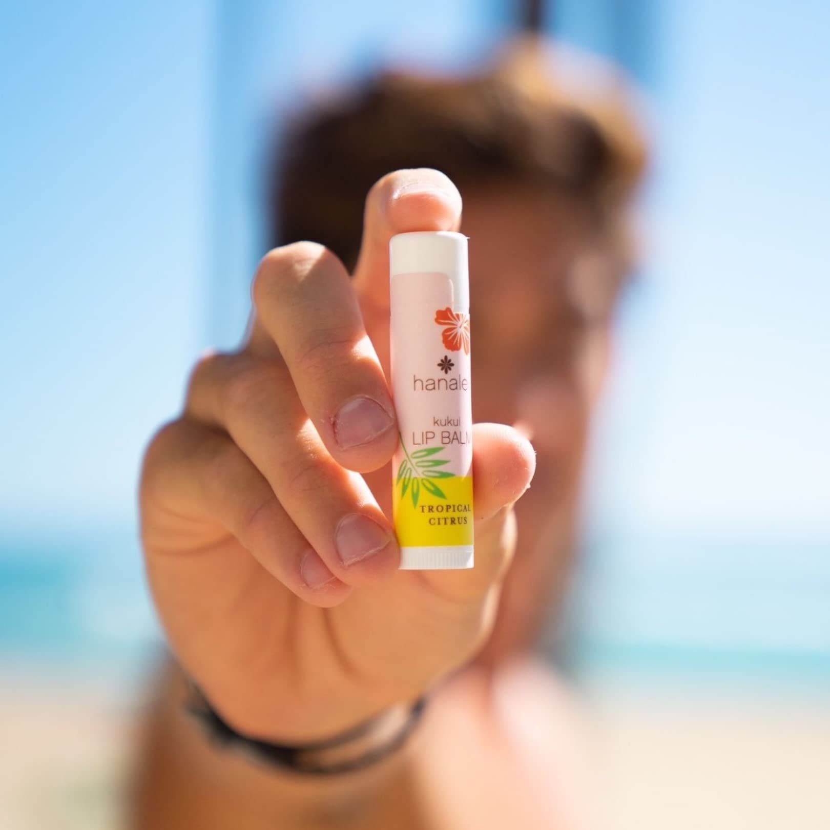 Hanalei lip balm Tropical Citrus tube offers refreshing wear for everyday hydration.