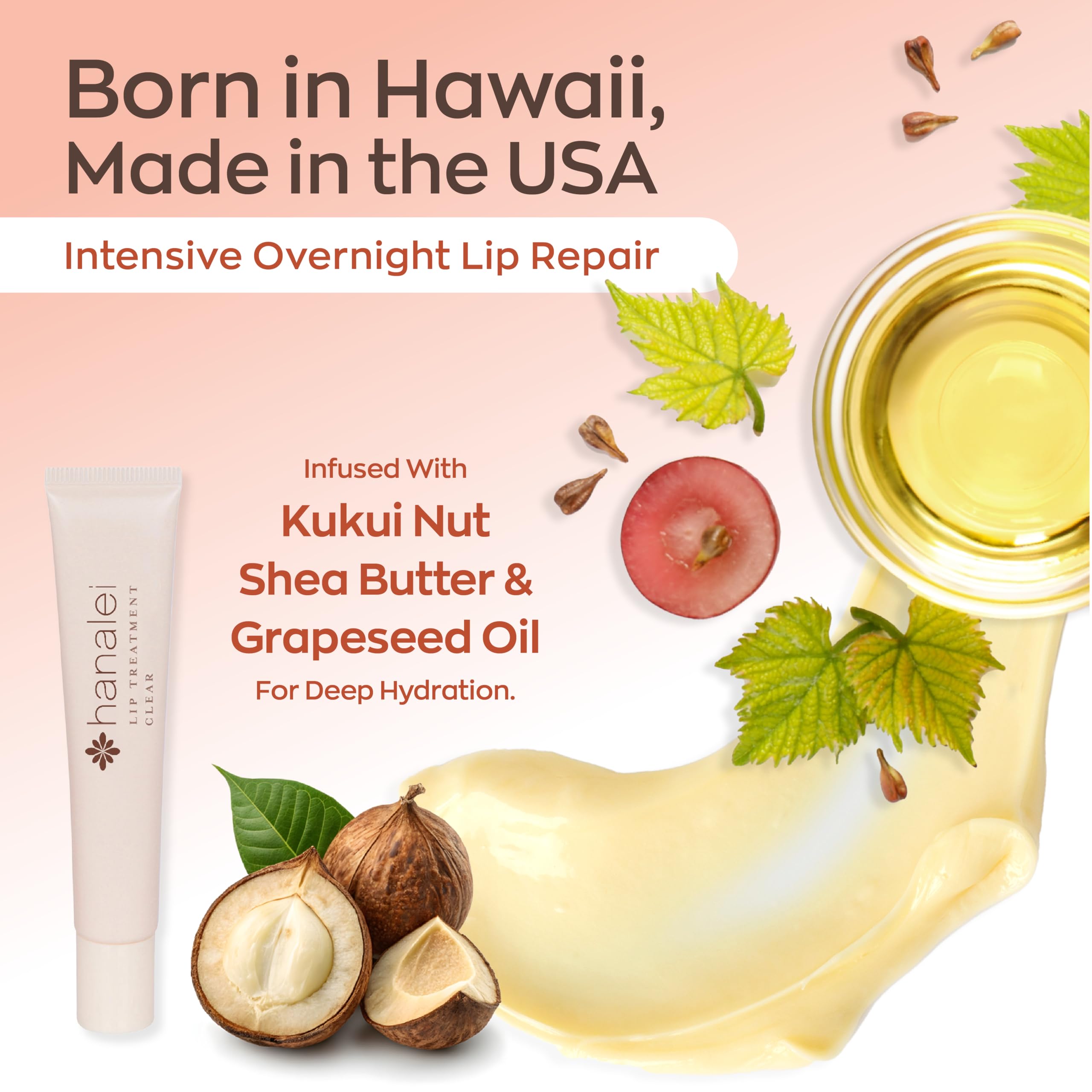 Hanalei Lip Treatment clear tint balm for natural look