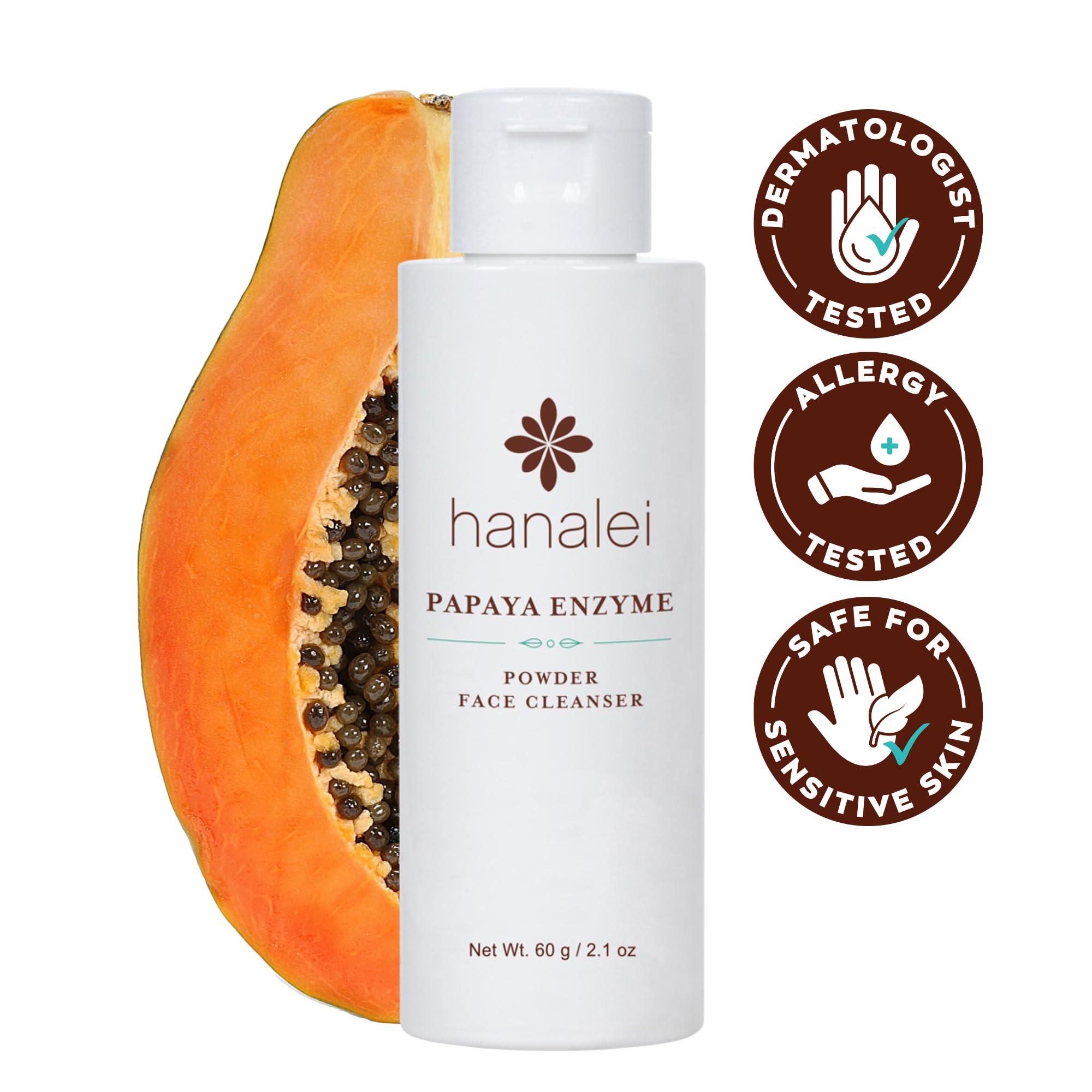 Hanalei Papaya Powder Cleanser foamy lather on skin visualization