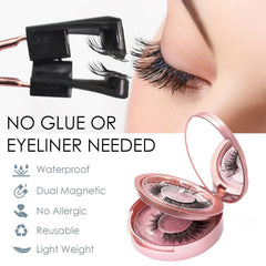 HANASCAR magnetic eyelashes with applicator tweezers for precise, glue-free placement