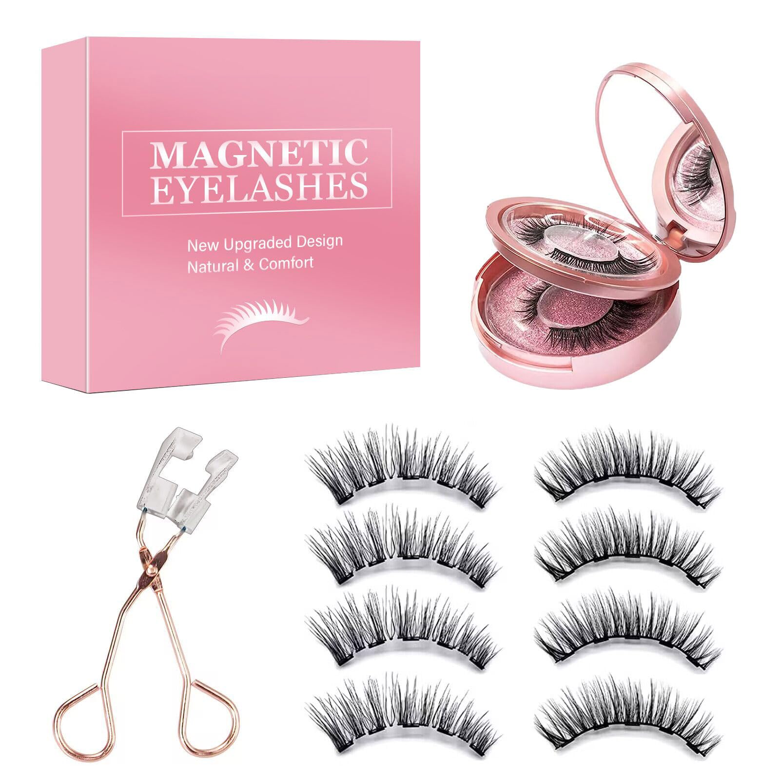 HANASCAR magnetic eyelashes in compact case – portable, ready-to-wear all day