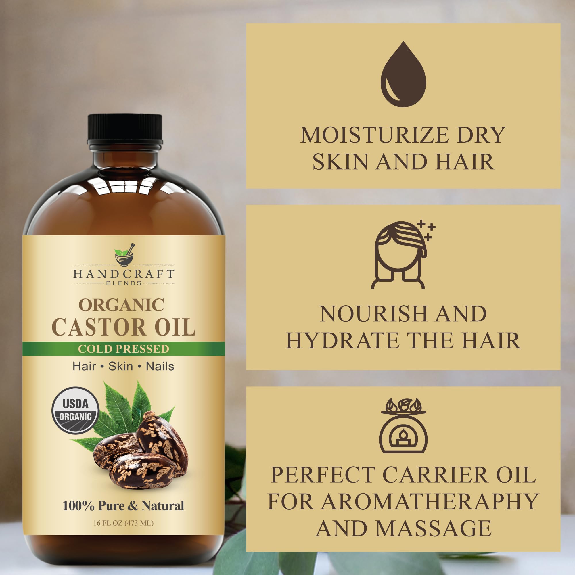 Handcraft Blends on a spoolie near lashes and brows for gentle conditioning care
