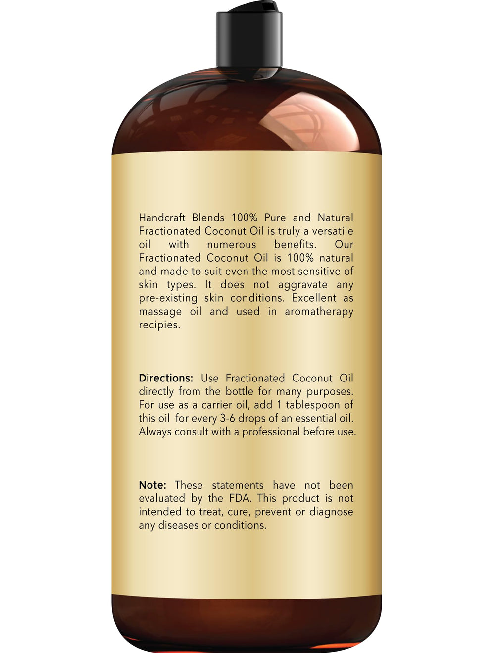 Handcraft Blends fractionated coconut oil packaging box notes Indonesian origin