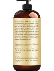 Handcraft Blends Grapeseed Oil label—hexane-free and vegan formulation for clean skincare.